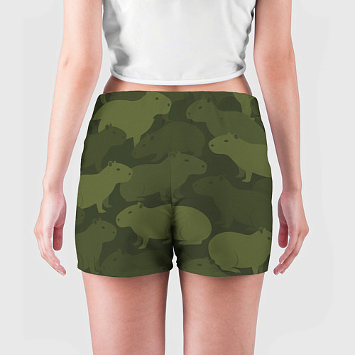 Женские шорты Камуфляж из капибар / 3D-принт – фото 4