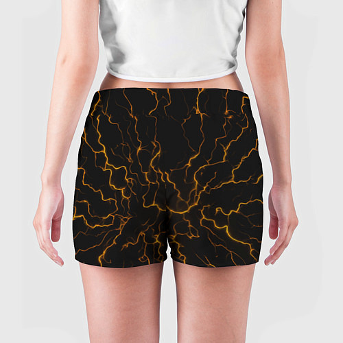 Женские шорты Разряды электричества текстура / 3D-принт – фото 4