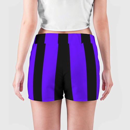 Женские шорты Color purple black stripes / 3D-принт – фото 4