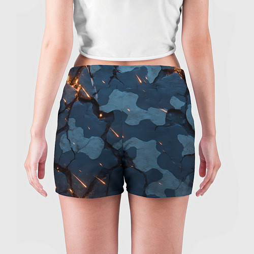 Женские шорты Камуфляжные плиты текстура / 3D-принт – фото 4