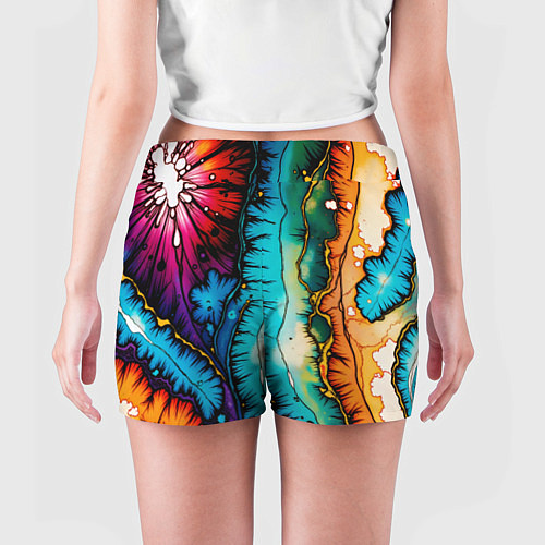 Женские шорты Разноцветный узор / 3D-принт – фото 4