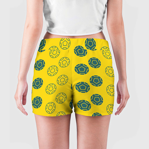 Женские шорты Ряды из спортивных мячей / 3D-принт – фото 4