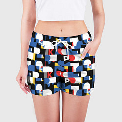Шорты женские Геометрия букв, цвет: 3D-принт — фото 2