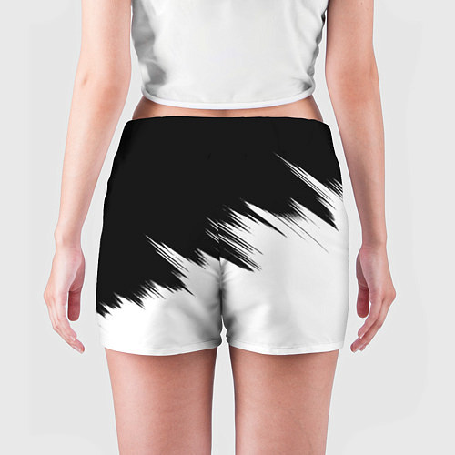 Женские шорты Doom краски черно белый / 3D-принт – фото 4