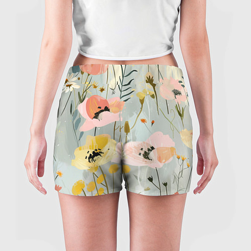 Женские шорты Цветы и цветочки / 3D-принт – фото 4