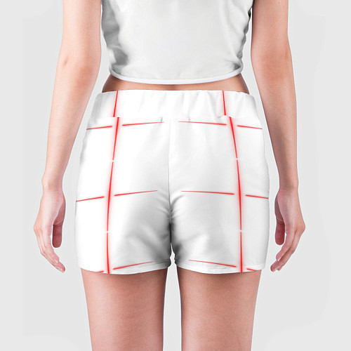 Женские шорты Color white red stripes / 3D-принт – фото 4