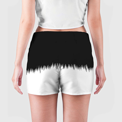 Женские шорты Doom краски черно белый / 3D-принт – фото 4