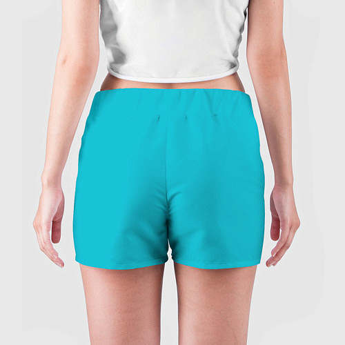 Женские шорты Бирюзовый однотон / 3D-принт – фото 4