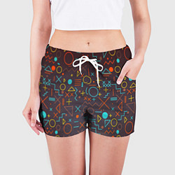 Шорты женские Different shapes of geometry, цвет: 3D-принт — фото 2