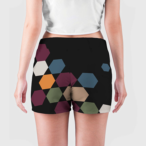 Женские шорты Honeycombs autumn colors / 3D-принт – фото 4