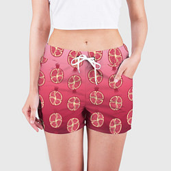 Шорты женские Сочные гранаты, цвет: 3D-принт — фото 2