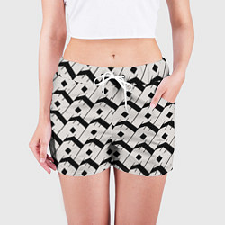 Шорты женские Три буквы: чёрные, цвет: 3D-принт — фото 2