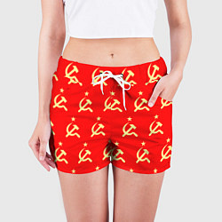 Шорты женские Герб и молот, цвет: 3D-принт — фото 2