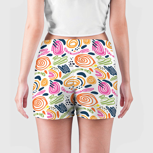 Женские шорты Яркие спирали / 3D-принт – фото 4