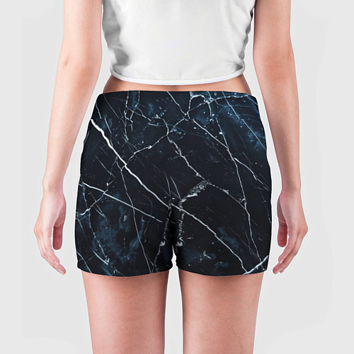 Женские шорты Темно синий гранж / 3D-принт – фото 4