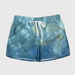 Женские шорты Абстракция - gold in blue-turquoise color
