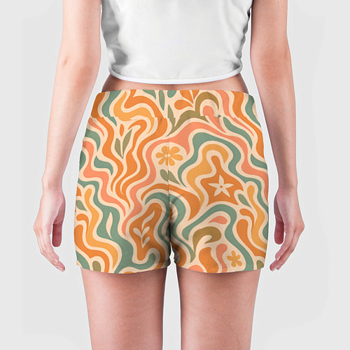 Женские шорты Цветочная волна / 3D-принт – фото 4