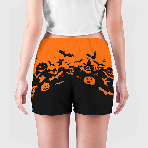 Женские шорты Хэллоуин тыквы и призраки / 3D-принт – фото 4