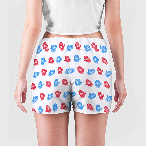 Женские шорты Голубые и красные варежки / 3D-принт – фото 4