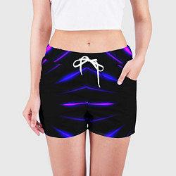 Шорты женские Color black neon stripes, цвет: 3D-принт — фото 2