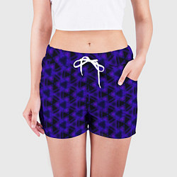 Шорты женские Мерцающие треугольники индиго, цвет: 3D-принт — фото 2