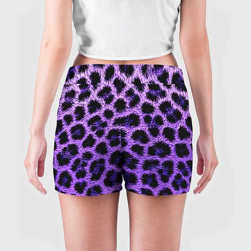 Женские шорты Леопардовый фиолетовый / 3D-принт – фото 4