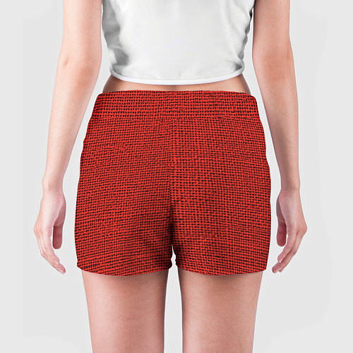 Женские шорты Мешковина красная имитация / 3D-принт – фото 4