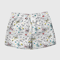 Женские шорты Паттерн с черепами и геометрическими фигурами на Х