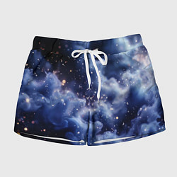 Шорты женские Волшебная дымка тёмно-синий с искрами, цвет: 3D-принт