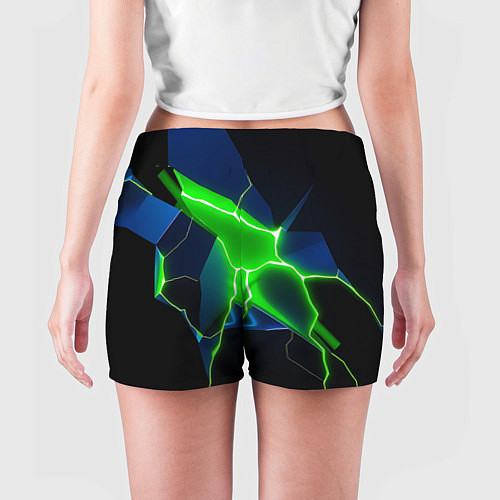 Женские шорты Neon green glow / 3D-принт – фото 4