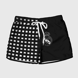 Шорты женские Real Madrid клетка, цвет: 3D-принт
