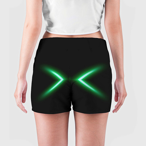 Женские шорты Neon green lines / 3D-принт – фото 4