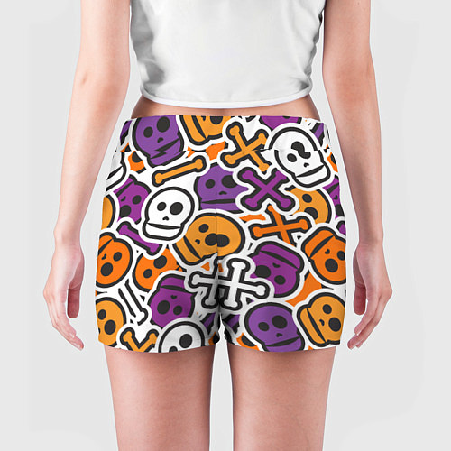Женские шорты Funny skulls / 3D-принт – фото 4