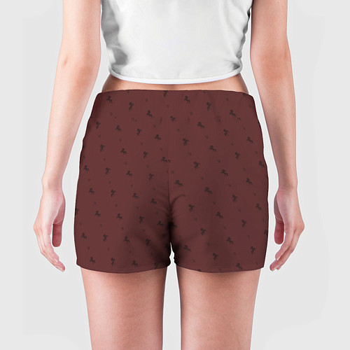 Женские шорты Конь на фоне цвета гранж / 3D-принт – фото 4