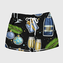 Шорты женские Новогодний вайб, цвет: 3D-принт