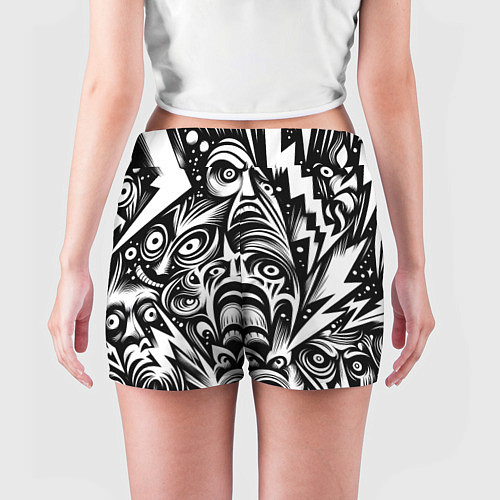 Женские шорты Lightnings and faces - ai art fantasy / 3D-принт – фото 4