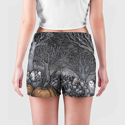 Женские шорты Осенние шалости духов / 3D-принт – фото 4