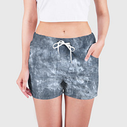 Шорты женские Абстракция - gray-blue, цвет: 3D-принт — фото 2