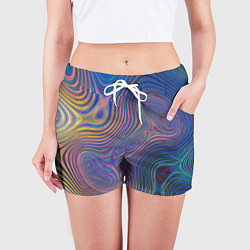 Шорты женские Абстрактная рябь, цвет: 3D-принт — фото 2