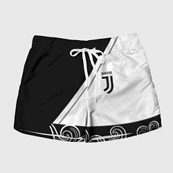 Шорты женские Ювентус геометрия полосы текстура, цвет: 3D-принт