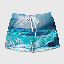 Шорты женские Волны, цвет: 3D-принт