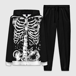 Женский 3D-костюм Floral Skeleton, цвет: 3D-белый