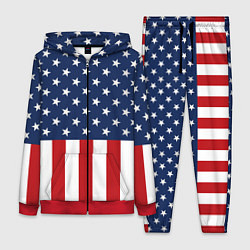 Женский 3D-костюм Флаг США, цвет: 3D-красный