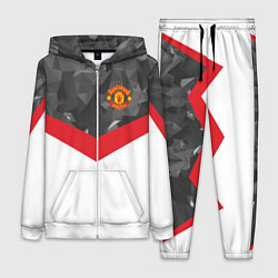 Женский 3D-костюм Man United FC: Grey Polygons, цвет: 3D-белый