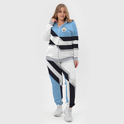 Женский 3D-костюм Manchester City FC: White style, цвет: 3D-меланж — фото 2