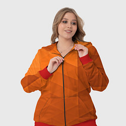 Женский 3D-костюм Orange abstraction, цвет: 3D-красный — фото 2