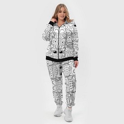 Женский 3D-костюм Совушки: узор, цвет: 3D-черный — фото 2