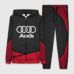 Женский 3D-костюм Audi: Grey Carbon, цвет: 3D-красный