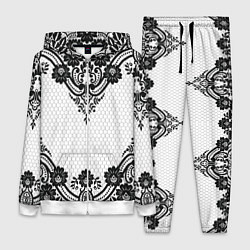 Женский 3D-костюм Кружева, цвет: 3D-белый