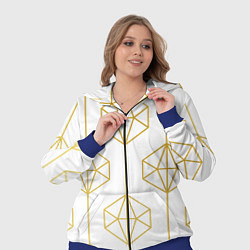 Женский 3D-костюм Геометрический орнамент золото, цвет: 3D-синий — фото 2